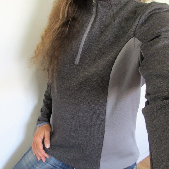NIKE Top Size Large Gray Dri Fit Pullover 1/4 Zip - Picture 3 of 10